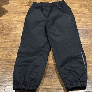 Borealis Kids Black rain/light slush pants with Elastic Waist